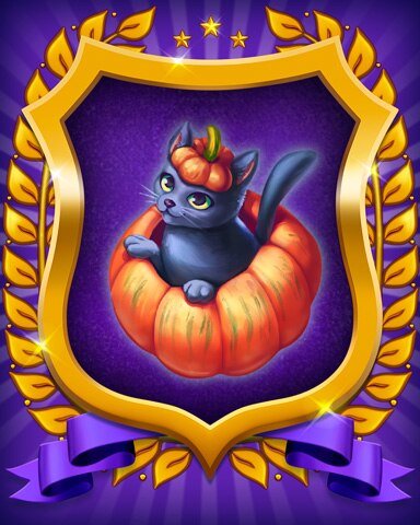 Snowbird Solitaire Halloween Black Cat Badge