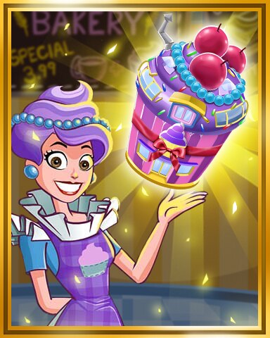 Gold Cupcake Shop Tier 6 Badge - Sweet Tooth Town