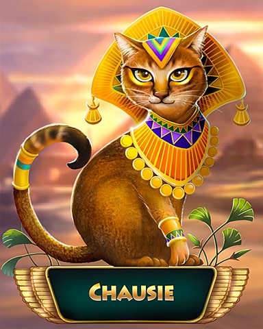Chausie Cairo Cat Badge - Pogo Slots