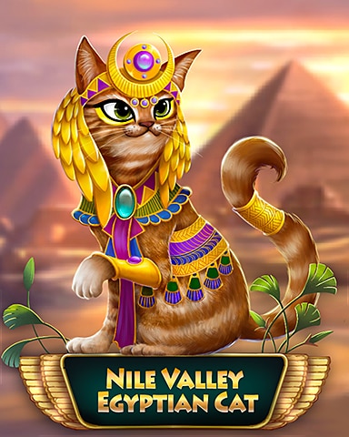 Nile Valley Egyptian Cairo Cat Badge - Pogo Slots