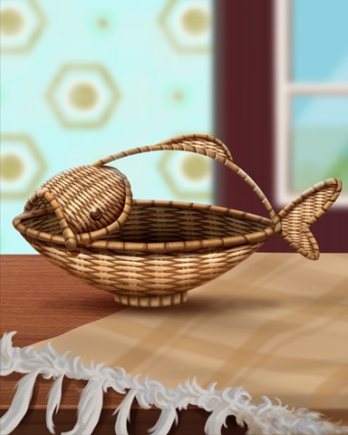 Rattan Fish Basket Badge - Canasta HD