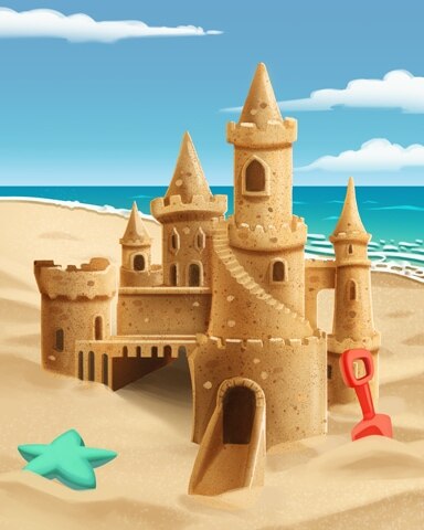 Quinn's Aquarium Inviting Sand Castle Badge