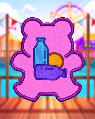 Pogo Slots Pink Milk Bottle Throw Badge