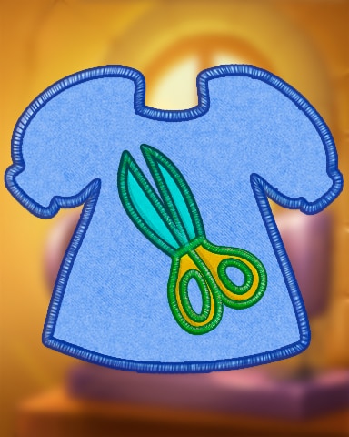 Solitaire Home Story Blue Cutting Pattern Badge