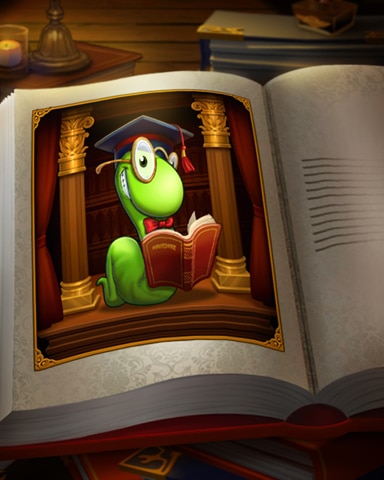 Bookworm in a Book Badge - Bookworm HD