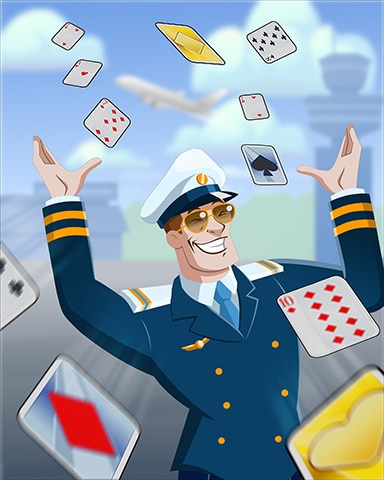 First Class Solitaire HD Flying Cards Badge