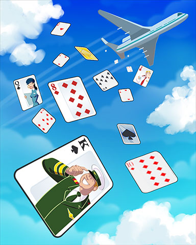 First Class Solitaire HD Raining Cats and Cards Badge