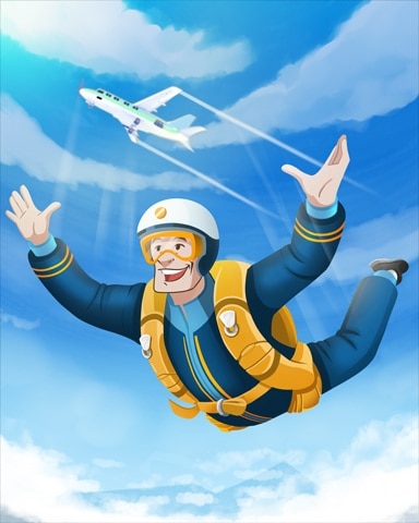 First Class Solitaire HD Sky Diving Badge