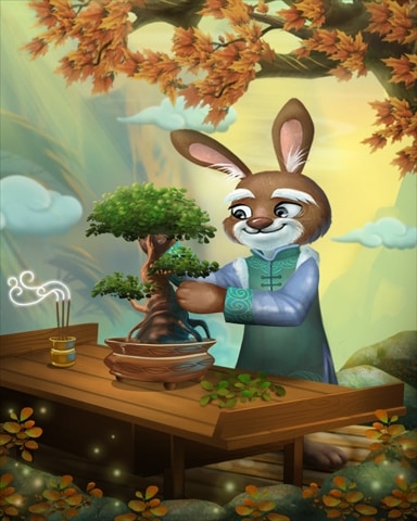 Mahjong Garden HD Bonsai Bunny Badge