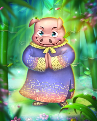 Pig in Bamboo Badge - Mahjong Garden HD