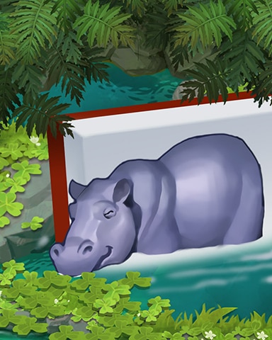 Mahjong Safari HD Bathing Hippo Badge