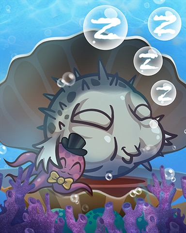 Quinn's Aquarium Snoozing Fish Badge