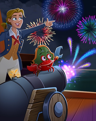 Fireworks at Sea Badge - Thousand Island Solitaire HD