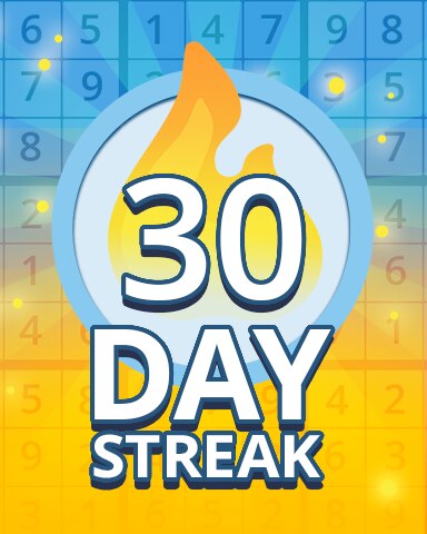 Daily Streak 30 Badge - Pogo Daily Sudoku