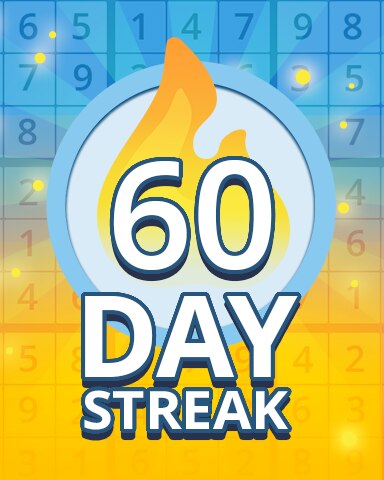 Daily Streak 60 Badge - Pogo Daily Sudoku