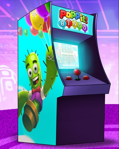 Poppit! Bingo Arcade Cabinet Badge - Poppit! Bingo
