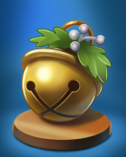 Jet Set Solitaire Sleigh Bell Badge