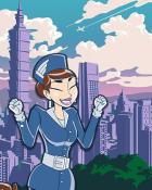 Taipei Coach Badge - Jet Set Solitaire