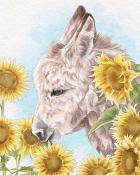 Thousand Island Solitaire HD Donkey Animals with Blooms Badge