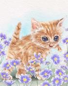World Class Solitaire HD Kitten Animals with Blooms Badge