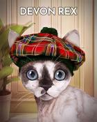 First Class Solitaire HD Devon Rex Cats In Hats Badge