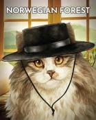 Norwegian Forest Cats In Hats Badge - Poppit! Bingo