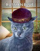 First Class Solitaire HD Russian Blue Cats In Hats Badge