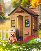 Kids Playhouse Colorful Sheds Badge - Mahjong Garden HD