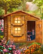Rustic Kids Playhouse Colorful Sheds Badge - Quinn's Aquarium