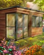 Modern Man Cave Colorful Sheds Badge - Tri Peaks Solitaire HD