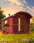 Romany Caravan Shed Colorful Sheds Badge - Spades HD