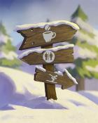 Direction Signs Cozy Chalet Badge