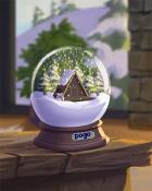 Snow Globe Cozy Chalet Badge
