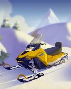 Snow Mobile Cozy Chalet Badge