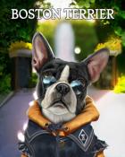 Dice City Roller HD Boston Terrier Dogs in Disguise Badge