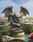 Gargoyle Fountain Garden Friends Badge - Mahjong Safari HD