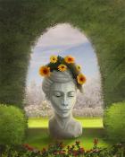 Sunflower Head Planter Garden Friends Badge - Word Whomp HD