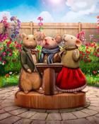 Three Singing Mice Garden Friends Badge - Snowbird Solitaire