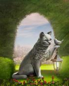 Sitting Cat Garden Friends Badge - Mahjong Safari HD