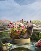 Snail Fountain Garden Friends Badge - Spades HD
