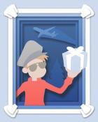 First Class Solitaire HD Gift for Dad Holiday Cards Badge