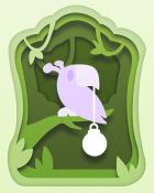 Jungle Gin HD Ornament and Bird Holiday Cards Badge