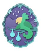 Jungle Gin HD Parrot In Tree Holiday Cards Badge