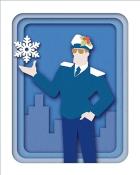 First Class Solitaire HD Pilot with Snowflake Holiday Cards Badge