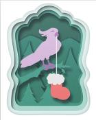 Mahjong Sanctuary Sir Burnaby with Stocking Holiday Cards Badge