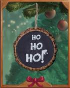 Ho Ho Ho Blackboard Holiday Ornaments Badge - Jungle Gin HD