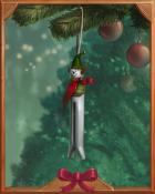 Clothespin Elf Holiday Ornaments Badge - First Class Solitaire HD