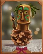 Pinecone Tiki Holiday Ornaments Badge - Spades HD