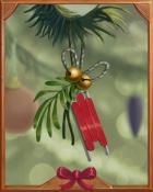 Popsicle Stick Sled Holiday Ornaments Badge - World Class Solitaire HD