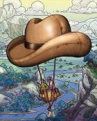 Word Whomp HD Cowboy Hat Hot Air Balloons Badge